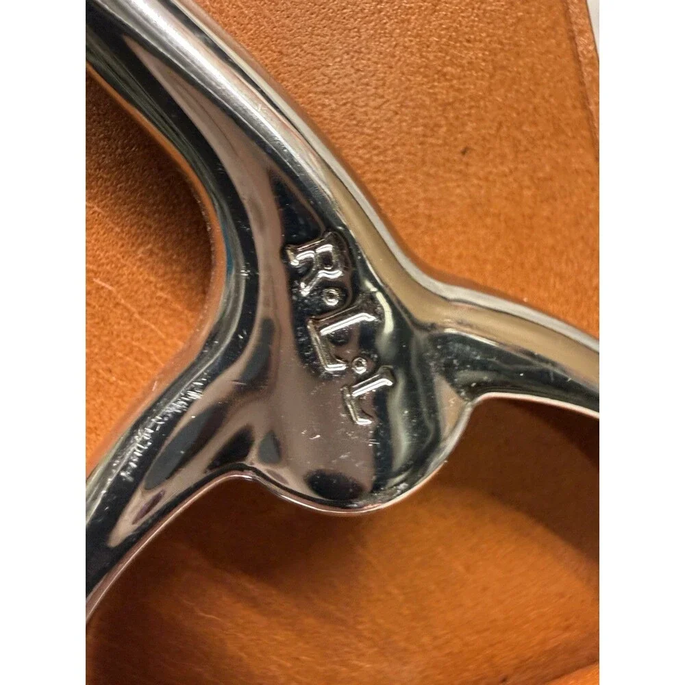 Ralph Lauren equestrian Burnt Orange Purse Hobo Leather Strap Silver Hardware